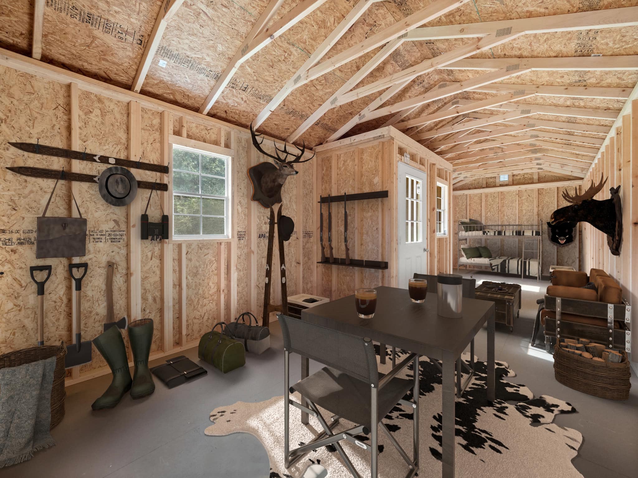 Inside a Hunting Cabin